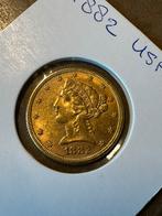 5 Dollar goud 1882, Ophalen of Verzenden, Noord-Amerika, Losse munt, Goud