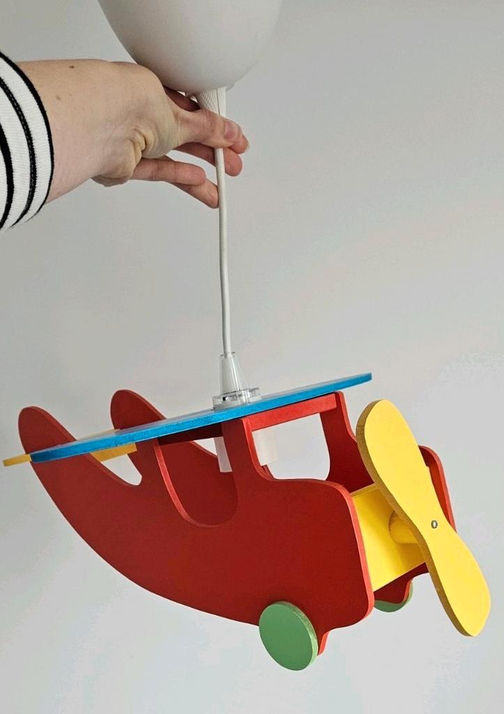 Houten vliegtuig lamp, Huis en Inrichting, Lampen | Hanglampen, Minder dan 50 cm, Ophalen of Verzenden