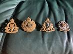 4 originele oude capbadges. 3 Canadees, 1 Brits., Ophalen of Verzenden, Landmacht, Engeland, Embleem of Badge