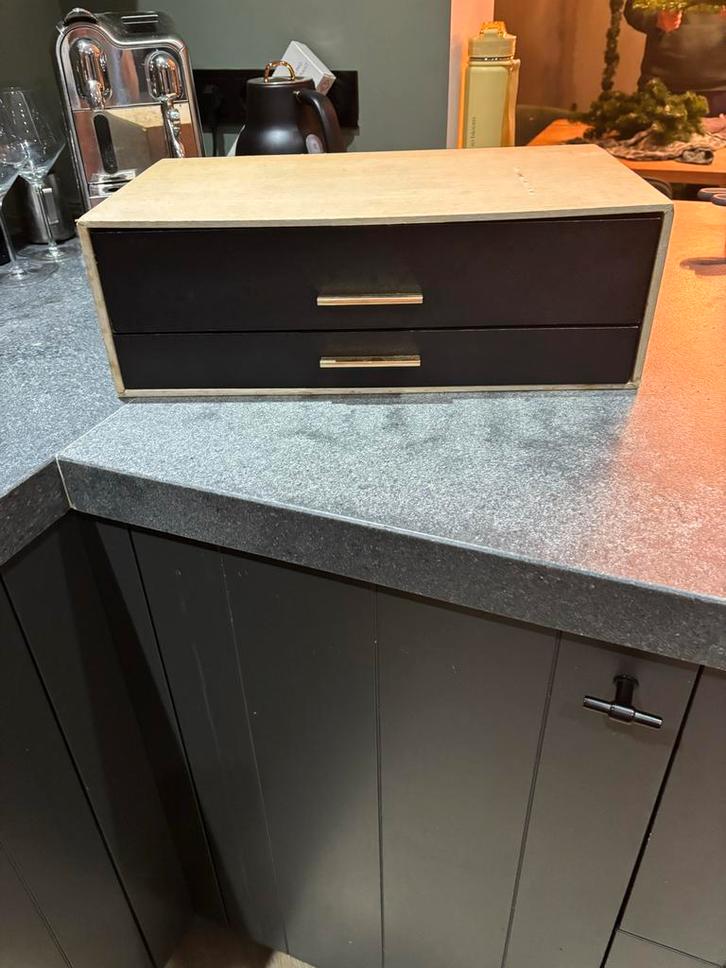 Retro Bestekbak met Lades, Huis en Inrichting, Kasten | Dressoirs, Gebruikt, Minder dan 50 cm, 25 tot 50 cm, Met lade(s), Overige houtsoorten