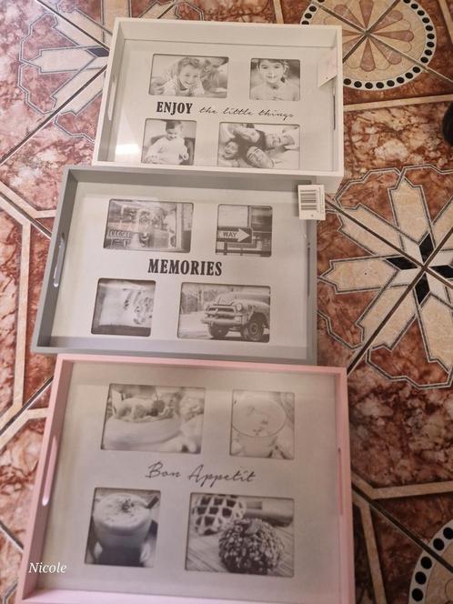 Dienblad waarin je foto'skan zetten, Huis en Inrichting, Woonaccessoires | Lijsten, Nieuw, Minder dan 50 cm, Minder dan 50 cm
