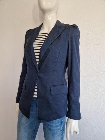 Summum blazer. Maat 36, Navy/linnen blend. beschikbaar voor biedingen
