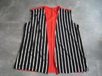 Gilet heren carnaval zwart wit rood mt 58, Carnaval, Maat 56/58 (XL), Ophalen of Verzenden, Kleding