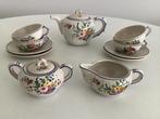 Vintage Handgeschilderd Aardewerk Theeservies, Ophalen, Aardewerk, Overige stijlen, Compleet servies
