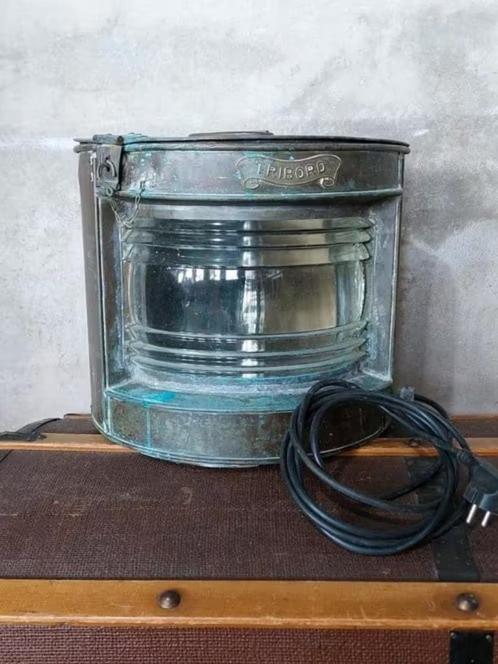 Oude Antiek Vintage Scheepslamp Scheepsantiek XL, Antiek en Kunst, Antiek | Lampen, Ophalen of Verzenden
