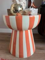 Bijzettafel Xenos oranje/wit, Minder dan 55 cm, Rond, Zo goed als nieuw, Ophalen