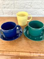 Arabia Teema: 3 kop& schotels 2 x blauw+ 1 x groen, Ophalen of Verzenden, Zo goed als nieuw, Overige stijlen, Kop(pen) en/of Schotel(s)