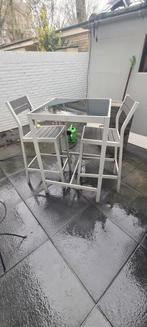 Bar tafel met twee krukken, Tuin en Terras, Tuinsets en Loungesets, Gebruikt, Aluminium, Tuinset, Ophalen