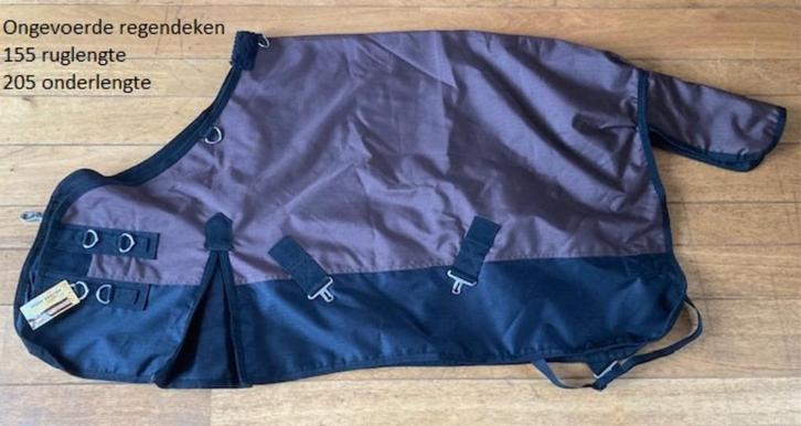 Bruin ongevoerde regendeken Maat 155 - 205, Dieren en Toebehoren, Paarden en Pony's | Dekens en Dekjes, Nieuw, Deken, Ophalen of Verzenden
