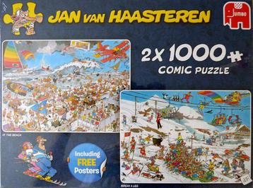 Jan van Haasteren combi 2x 1000 Strand /Wintersport compleet beschikbaar voor biedingen