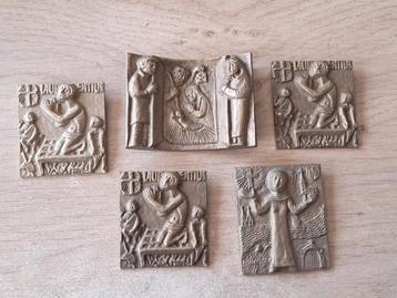 Antieke? Religieuze Reliëfs Messing/Brons Set beschikbaar voor biedingen
