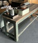 Hardhouten tafel, aura peeperkorn, br 220 cm, sidetable, Ophalen of Verzenden, Zo goed als nieuw