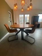 Mooie houten eettafel van mangohout te koop, Huis en Inrichting, Tafels | Eettafels, Ophalen, 200 cm of meer, 50 tot 100 cm, Zo goed als nieuw