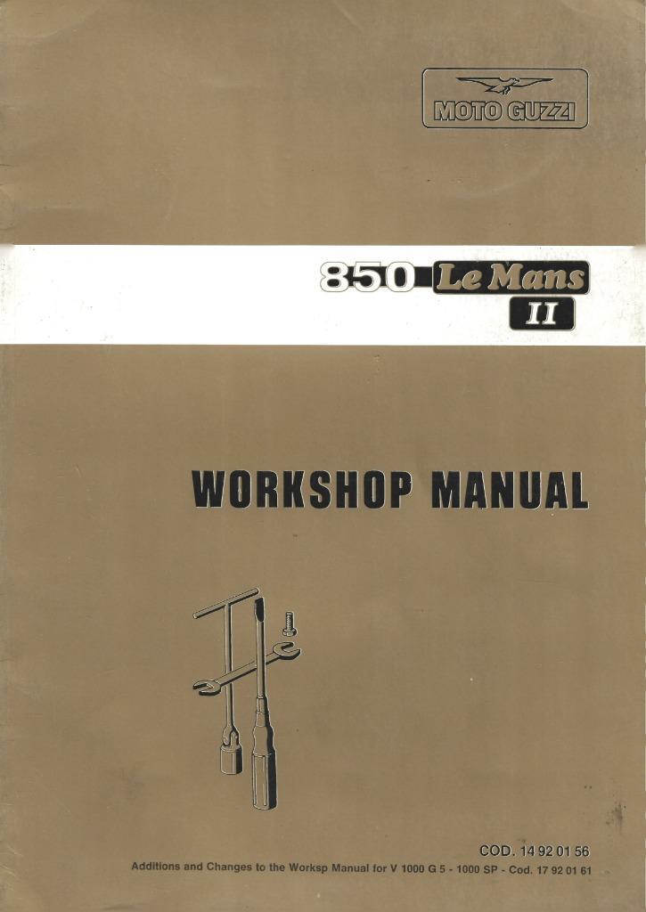 Moto Guzzi 850 Le Mans II Additions workshop manual (7761z), Motoren, Handleidingen en Instructieboekjes, Moto Guzzi, Ophalen of Verzenden