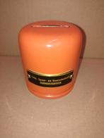 Spaarpot Coöp Spaar en Voorschotbank Surhuisterveen oranje., Verzamelen, Ophalen of Verzenden, Metaal of Blik, Overige thema's