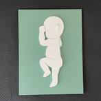 Wanddecoratie / Geboortebord Baby - van hout met reliëf, Ophalen of Verzenden, Nieuw