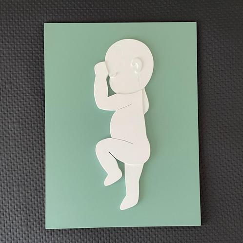 Wanddecoratie / Geboortebord Baby - van hout met reliëf, Huis en Inrichting, Woonaccessoires | Wanddecoraties, Nieuw, Ophalen of Verzenden
