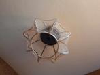 Plafondlamp jute en zwart metaal, 40 cm doorsn., 6 rondingen, Ophalen of Verzenden, Zo goed als nieuw, Metaal