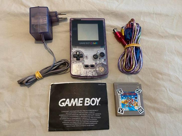 Game Boy Color - Paars Transparant - Compleet!, Spelcomputers en Games, Spelcomputers | Nintendo Game Boy, Gebruikt, Game Boy Color