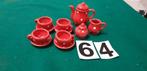 Mini servies rood met witte stippen, Antiek en Kunst, Ophalen of Verzenden
