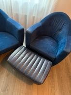 Leolux carabita fauteuils blauw alcantara, Ophalen, Gebruikt, 75 tot 100 cm, Stof