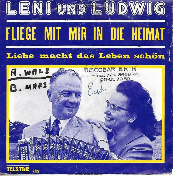 Leni und Ludwig - Fliege mit mir in die heimat (Telstar), Cd's en Dvd's, Vinyl Singles, Gebruikt, Single, Nederlandstalig, 7 inch