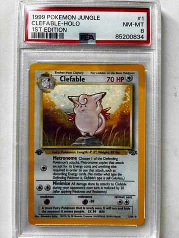 WOTC 1999 Pokemon Jungle - 1st Edition Clefable Holo PSA 8 beschikbaar voor biedingen