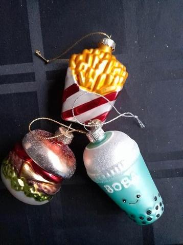 Kerstornament kersthanger fast food bubbletea burger patat beschikbaar voor biedingen