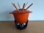 Oranje gietijzeren fondueset, nieuw, vintage!, Witgoed en Apparatuur, Fonduesets, Ophalen of Verzenden, Nieuw, Brander, Fondueset