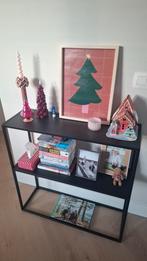 Sidetable / wandkastje zwart metaal, Ophalen, Minder dan 50 cm, Metaal of Aluminium, Zo goed als nieuw