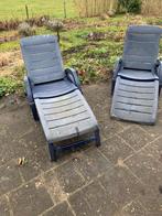 Ligstoel voor in de tuin. (2 stuks), Tuin en Terras, Ligbedden, Ophalen, Gebruikt, Kunststof, Verstelbaar