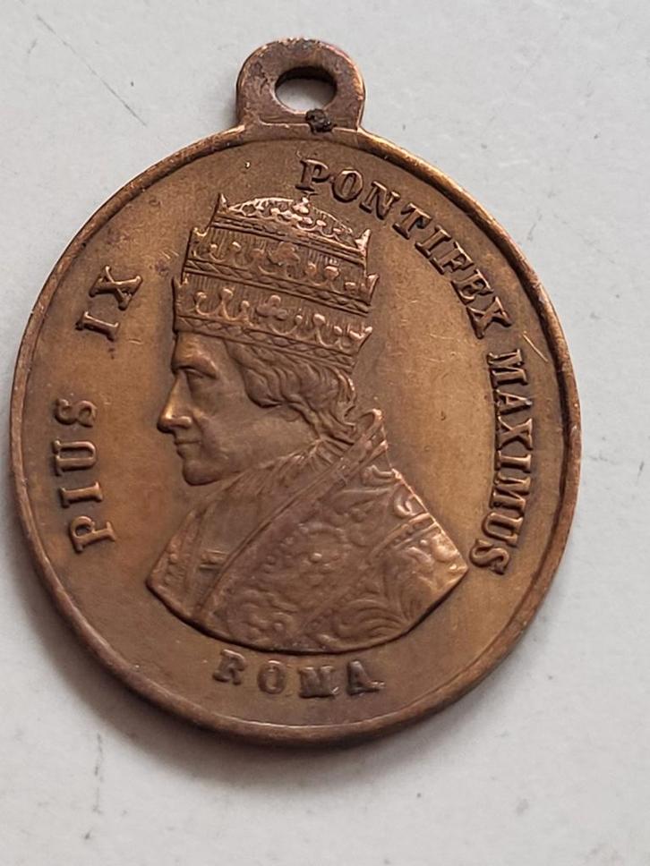 Pius IX Pontifex Maximus Medaille bedeltje 1867, Antiek en Kunst, Antiek | Religie, Ophalen of Verzenden