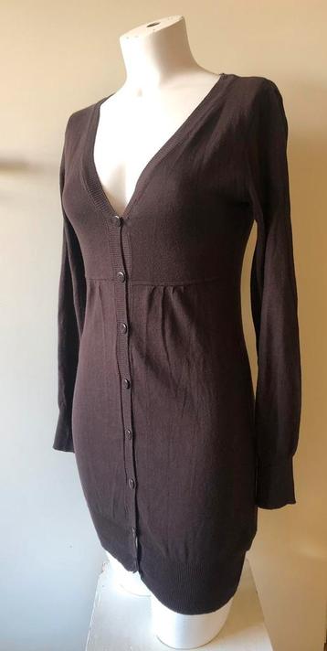 Lang donkerbruin V- hals vest. H&M maat S. beschikbaar voor biedingen
