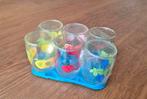 Set van zes retro fruitglaasjes, Ophalen of Verzenden, Nieuw, Frisdrankglas