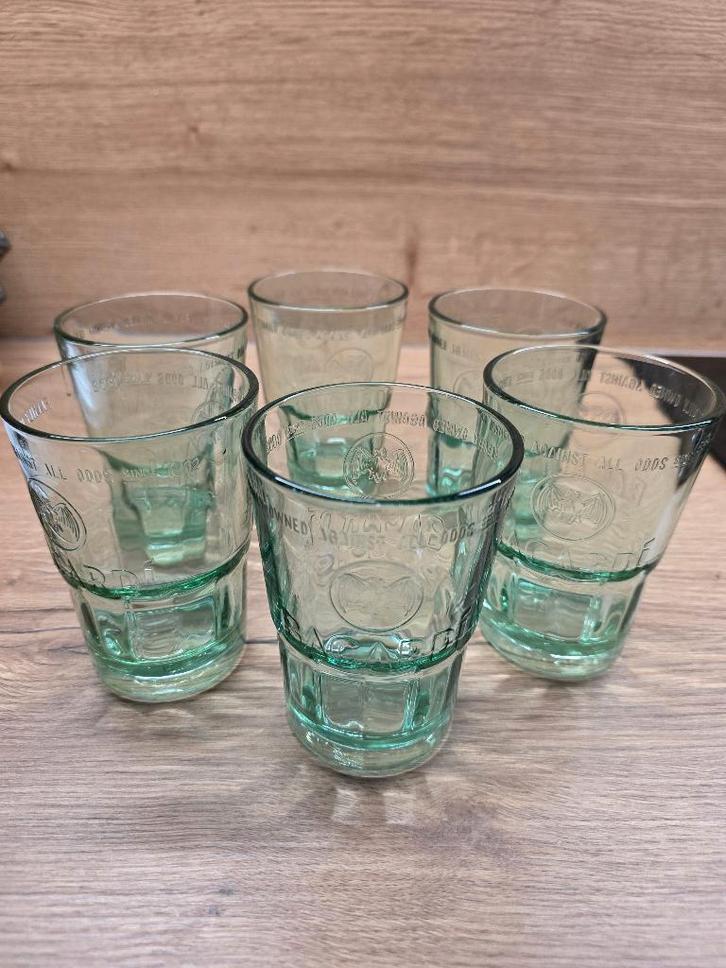 Set van 6 Bacardi glazen groen, Verzamelen, Glas en Borrelglaasjes, Nieuw, Overige typen, Ophalen of Verzenden