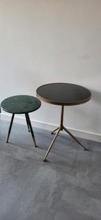 Zwart tafeltje te koop, Minder dan 55 cm, Metaal of Aluminium, Rond, Zo goed als nieuw
