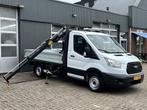 Ford Transit 310 2.2 TDCI Openlaadbak Pick-up Hiab 013T laad, Auto's, Voorwielaandrijving, Euro 5, Gebruikt, Zwart