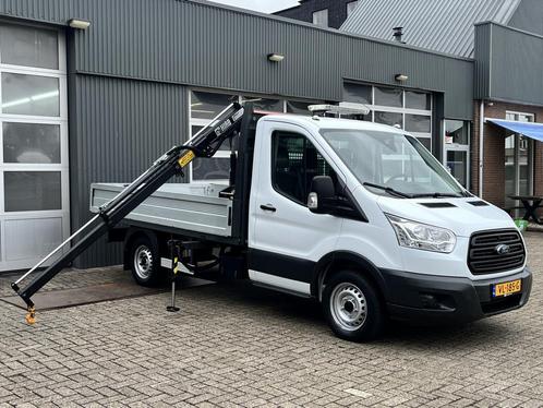 Ford Transit 310 2.2 TDCI Openlaadbak Pick-up Hiab 013T laad, Auto's, Bestelauto's, Bedrijf, Te koop, ABS, Airbags, Airconditioning