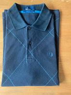 Fred Perry Polo - Donkerblauw Geruit - Maat L, Kleding | Heren, Ophalen of Verzenden, Zo goed als nieuw, Maat 52/54 (L), Blauw