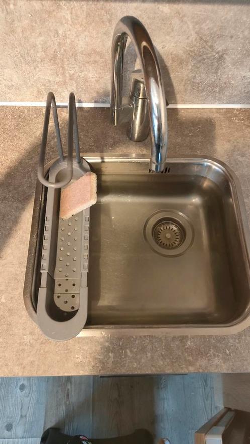 Compact uitschuifbaar gootsteen afdruiprek - Grijs, Huis en Inrichting, Keuken | Keukenbenodigdheden, Zo goed als nieuw, Ophalen of Verzenden