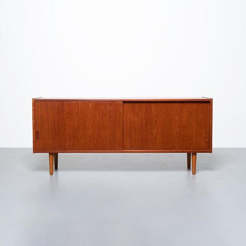 Vintage Deens Dressoir in teakhout, Huis en Inrichting, Kasten | Dressoirs, Gebruikt, 150 tot 200 cm, 25 tot 50 cm, Met deur(en)