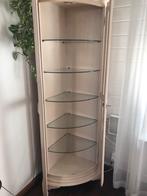 HoekVitrine kast white wash, Huis en Inrichting, Kasten | Vitrinekasten, Zo goed als nieuw, 150 tot 200 cm, 25 tot 50 cm, 50 tot 100 cm