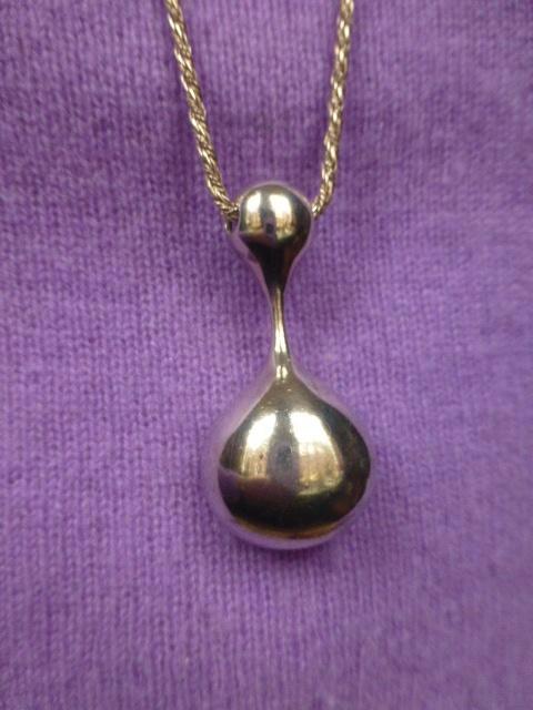 Modernist Zilveren Hanger gesgn. incl. 90 cm Koord-Collier, Sieraden, Tassen en Uiterlijk, Antieke sieraden, Ketting, Zilver, Ophalen of Verzenden