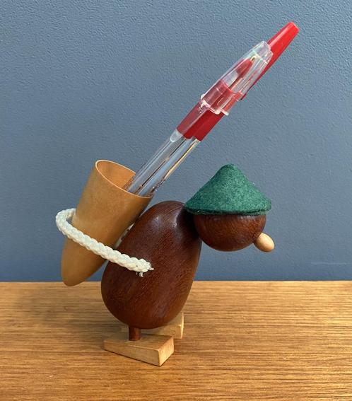 60 jaren Rath Vejle DEENS Teak man met mand zoute sticks, Verzamelen, Poppetjes en Figuurtjes, Gebruikt, Ophalen of Verzenden