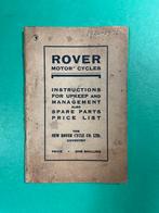 Rover Motorcycle Instructions 1920-1922 UK (Origineel), Motoren, Overige merken