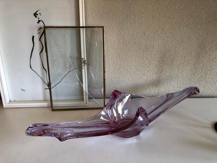 Grote roze-paarse Murano schaal | geheel onbeschadigd, Antiek en Kunst, Kunst | Designobjecten, Ophalen of Verzenden