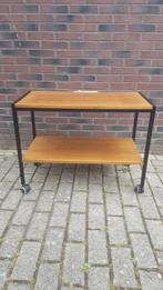 Retro jaren 50 serveerwagen, bijzettafel. Zwart metaal S12, Antiek en Kunst, Antiek | Meubels | Tafels, Ophalen of Verzenden