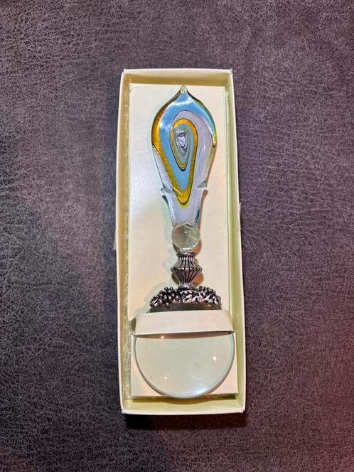 Uniek decoratief vergrootglas met glazen handvat – vintage, Hobby en Vrije tijd, Vergrootglazen, Loepen en Loeplampen, Ophalen of Verzenden
