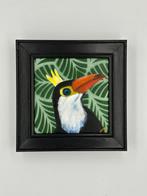 Tropische vogel met kroon in lijst, Ophalen of Verzenden
