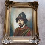 Oud schilderij - Man met helm - Stoker, Antiek en Kunst, Kunst | Schilderijen | Klassiek, Ophalen of Verzenden